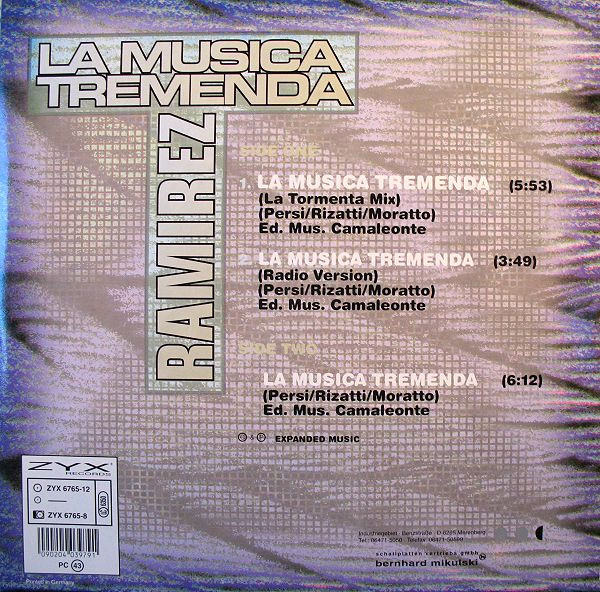 Ramirez - La Musica Tremenda | ZYX Records (ZYX 6765-12) - 4 Ramirez - La Musica Tremenda | ZYX Records (ZYX 6765-12) - 4