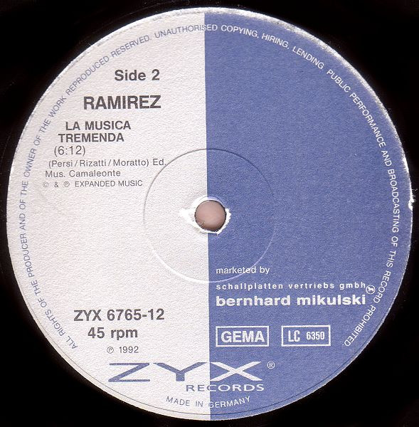 Ramirez - La Musica Tremenda | ZYX Records (ZYX 6765-12) - 2 Ramirez - La Musica Tremenda | ZYX Records (ZYX 6765-12) - 2