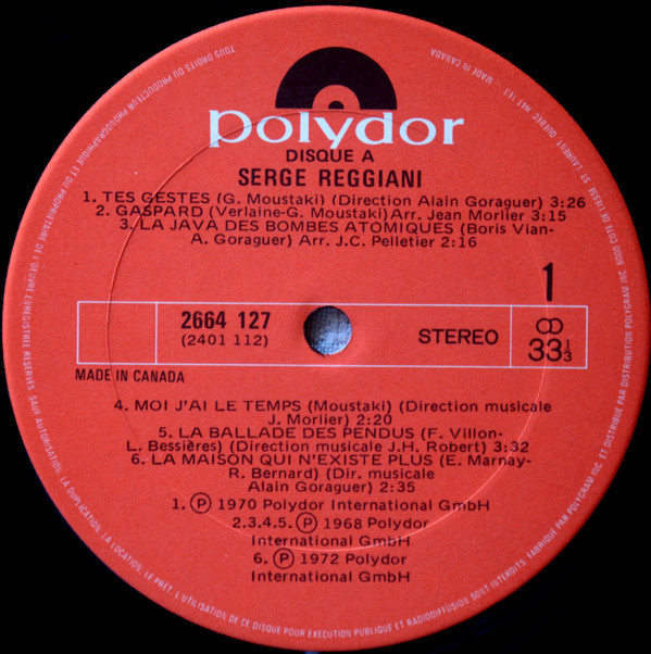 Serge Reggiani - Serge Reggiani | Polydor (2664 127) - 3 Serge Reggiani - Serge Reggiani | Polydor (2664 127) - 3