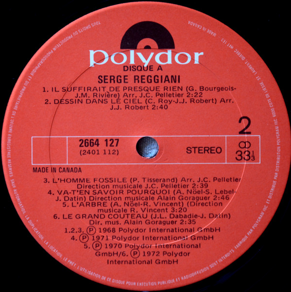 Serge Reggiani - Serge Reggiani | Polydor (2664 127) - 4 Serge Reggiani - Serge Reggiani | Polydor (2664 127) - 4