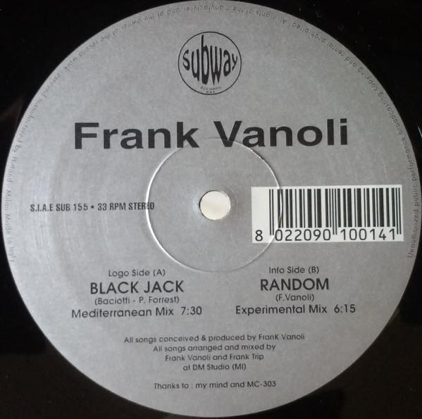 Frank Vanoli - Black Jack | Subway Records (SUB 155) - main