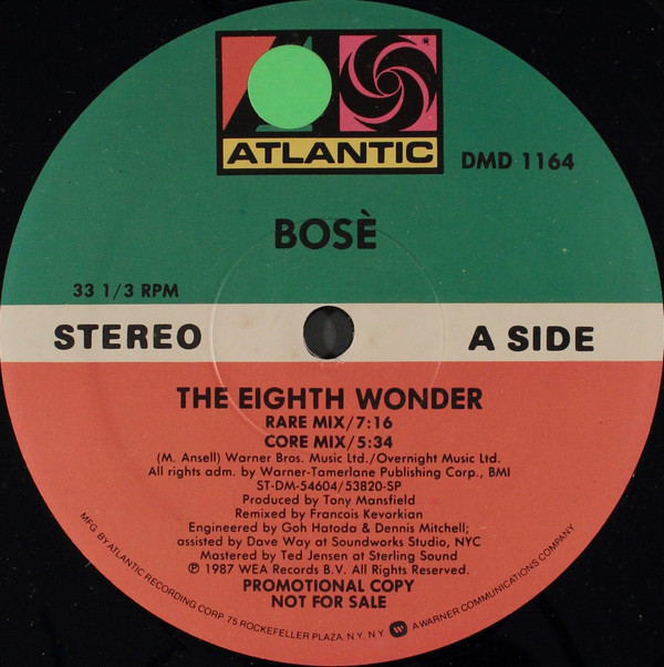 Bosè - The Eighth Wonder | Atlantic (DMD 1164) - main