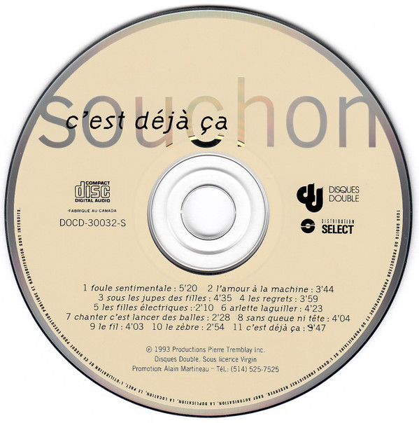 Souchon - C'Est Déjà Ça | Disques Double (DOCD-30032-S) - 3 Souchon - C'Est Déjà Ça | Disques Double (DOCD-30032-S) - 3