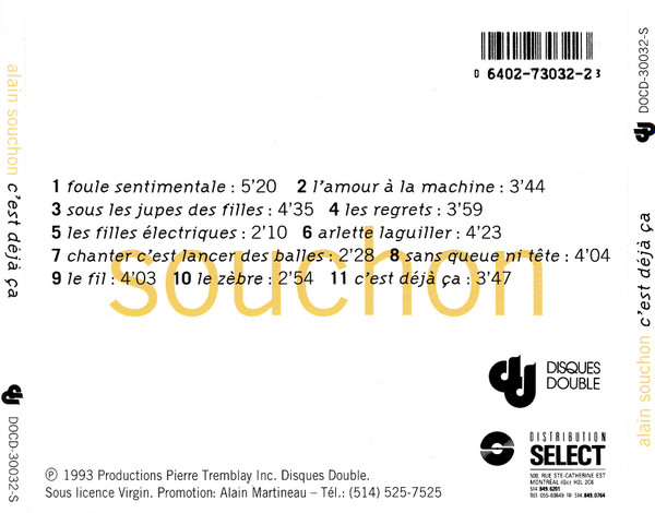 Souchon - C'Est Déjà Ça | Disques Double (DOCD-30032-S) - 2 Souchon - C'Est Déjà Ça | Disques Double (DOCD-30032-S) - 2