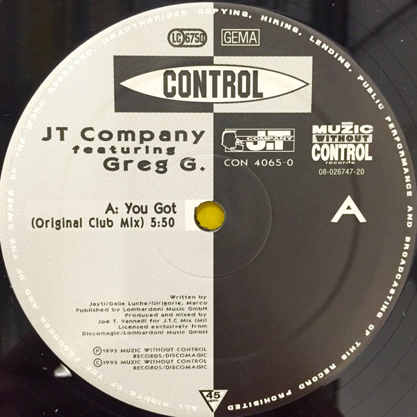 JT Company - You Got | Control (CON 4065-0) - main JT Company - You Got | Control (CON 4065-0) - main