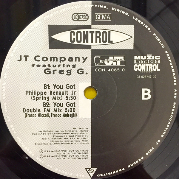 JT Company - You Got | Control (CON 4065-0) - 2 JT Company - You Got | Control (CON 4065-0) - 2