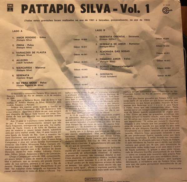 Monumento Da Música Popular Brasileira - Os Pioneiros Vol. 1 - Pattapio Silva
