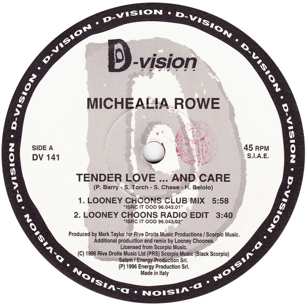 Michealia Rowe - Tender Love... And Care | D:vision Records (DV 141) - 2 Michealia Rowe - Tender Love... And Care | D:vision Records (DV 141) - 2