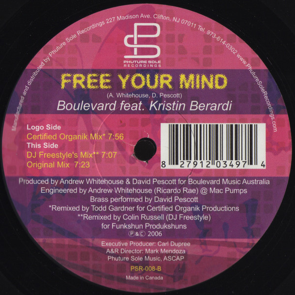 Boulevard Feat. Kristin Berardi - Free Your Mind | Phuture Sole Recordings (PSR-008) - 2 Boulevard Feat. Kristin Berardi - Free Your Mind | Phuture Sole Recordings (PSR-008) - 2
