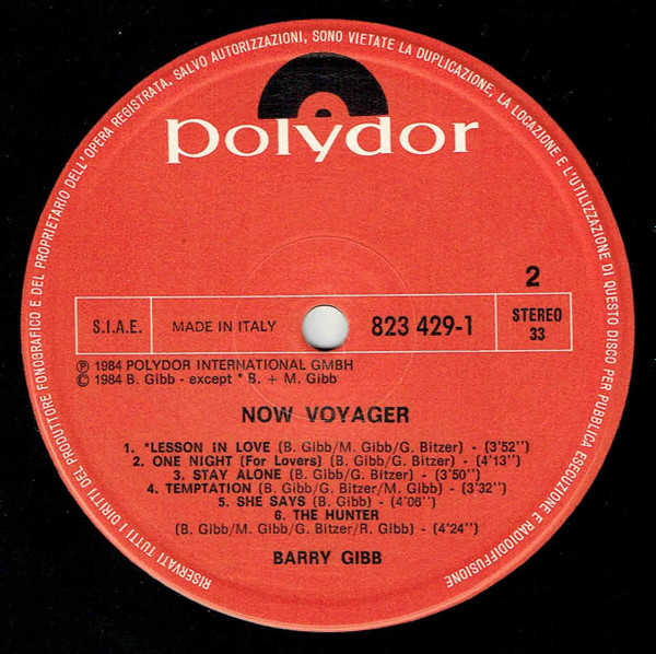 Barry Gibb - Now Voyager | Polydor (823 429-1) - 4
