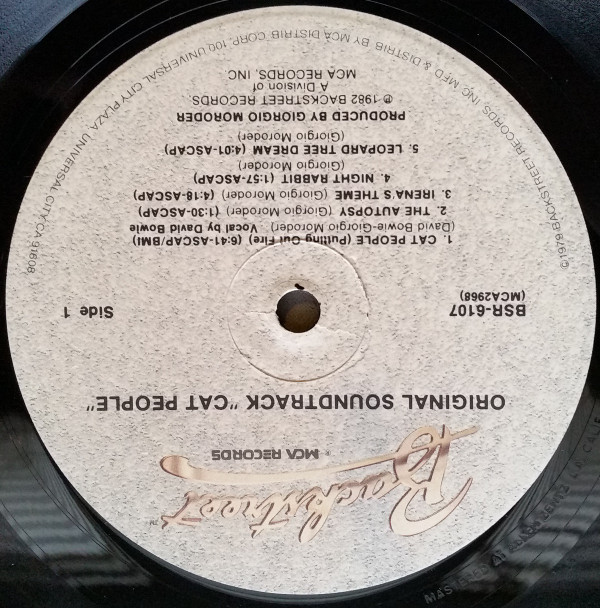 Giorgio Moroder - Cat People (Original Soundtrack) | Backstreet Records (BSR-6107) - 3