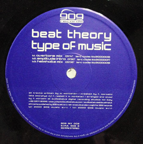 Beat Theory - Type Of Music | 909 Records (909 MX 003) - 2 Beat Theory - Type Of Music | 909 Records (909 MX 003) - 2