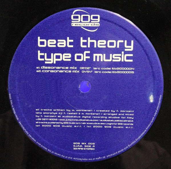 Beat Theory - Type Of Music | 909 Records (909 MX 003) - 3 Beat Theory - Type Of Music | 909 Records (909 MX 003) - 3