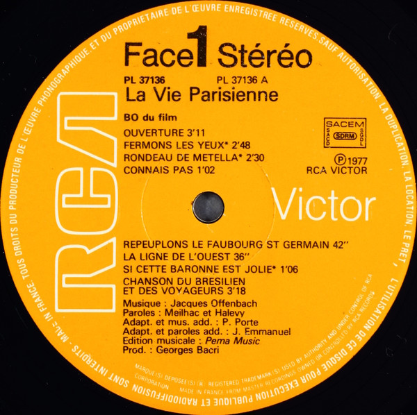 Jacques Offenbach - La Vie Parisienne | RCA (PL 37136) - 3 Jacques Offenbach - La Vie Parisienne | RCA (PL 37136) - 3