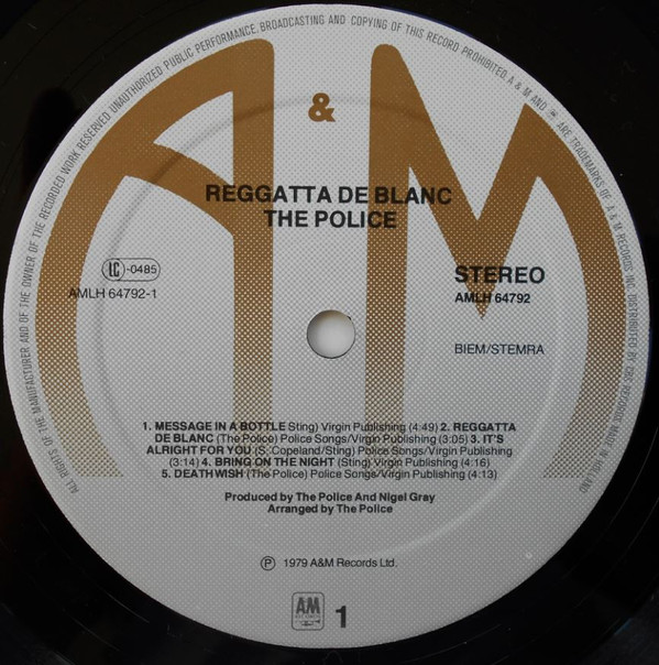 The Police - Reggatta De Blanc | A&M Records (AMLH 64792) - 3 The Police - Reggatta De Blanc | A&M Records (AMLH 64792) - 3