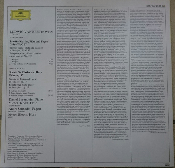 Sonate Für Klavier Und Horn / Trio Für Klavier, Flöte Und Fagott