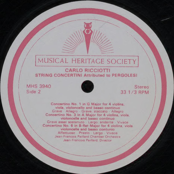 Six Concertini Attributed to Pergolesi