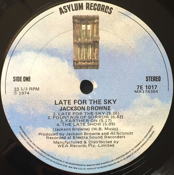 Jackson Browne - Late For The Sky | Asylum Records (7E-1017) - 3 Jackson Browne - Late For The Sky | Asylum Records (7E-1017) - 3