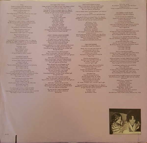 Carole Bayer Sager - ...Too | Elektra (6E-151) - 6