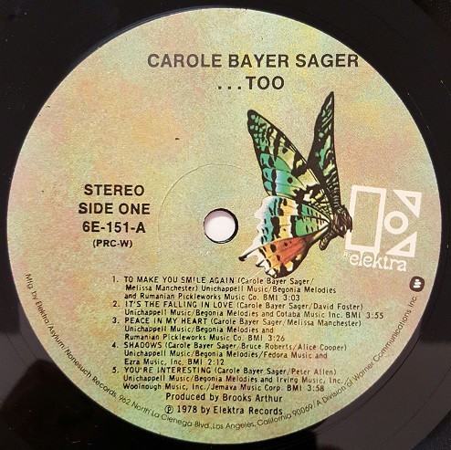 Carole Bayer Sager - ...Too | Elektra (6E-151) - 3