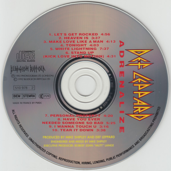 Def Leppard - Adrenalize | Bludgeon Riffola (510 978-2) - 4