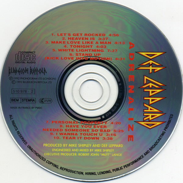 Def Leppard - Adrenalize | Bludgeon Riffola (510 978-2) - 3