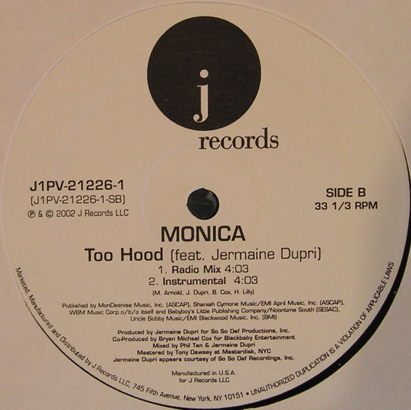 Monica - Too Hood | J Records (J1PV-21226-1) - 2 Monica - Too Hood | J Records (J1PV-21226-1) - 2