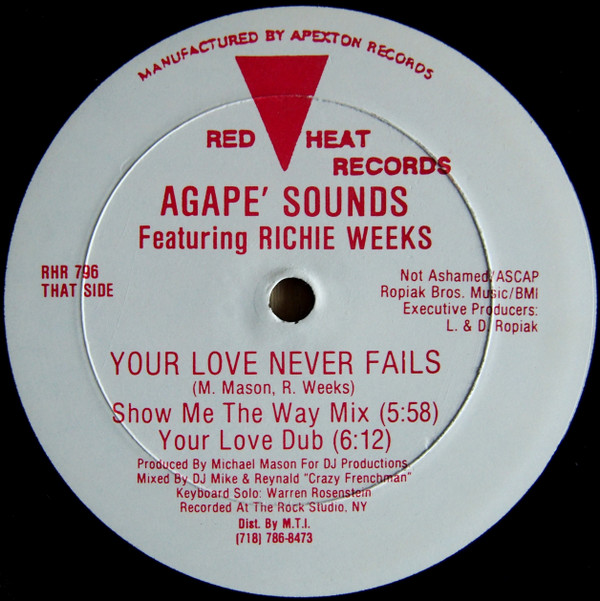Agape' Sounds Featuring Richie Weeks - Your Love Never Fails | Red Heat Records (RHR 796) - 2 Agape' Sounds Featuring Richie Weeks - Your Love Never Fails | Red Heat Records (RHR 796) - 2