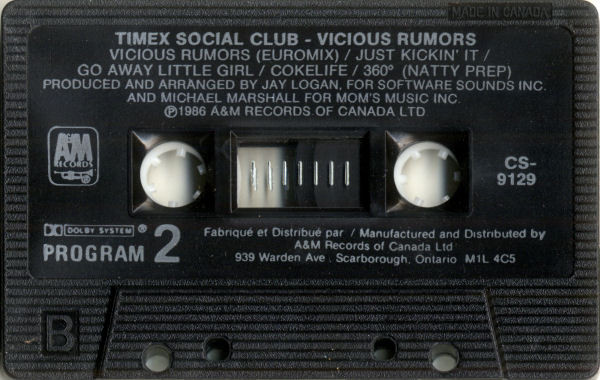 Timex Social Club - Vicious Rumors | A&M Records (CS-9129) - 4 Timex Social Club - Vicious Rumors | A&M Records (CS-9129) - 4