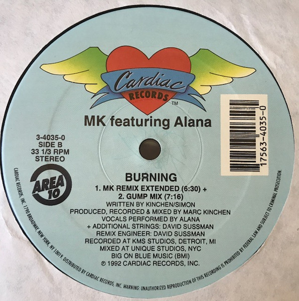 Marc Kinchen Featuring Alana - Burning | Cardiac Records (3-4035-0) - 4