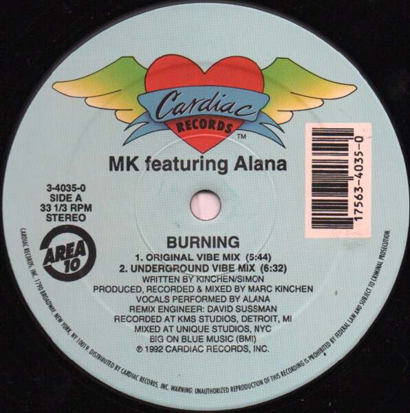 Marc Kinchen Featuring Alana - Burning | Cardiac Records (3-4035-0) - 3