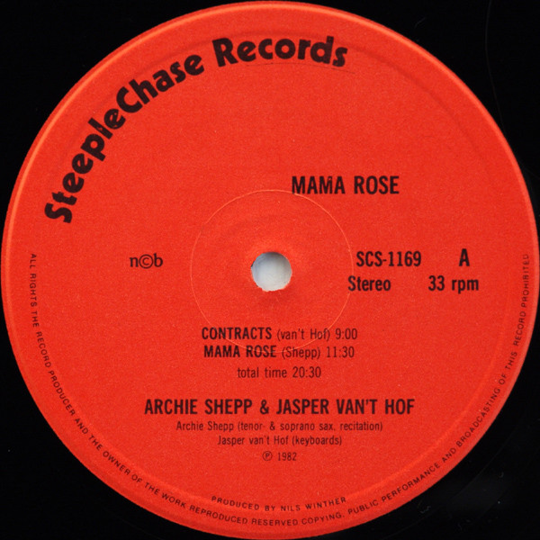 Archie Shepp / Jasper Van't Hof - Mama Rose | SteepleChase (SCS-1169) - 3