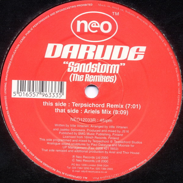 Darude - Sandstorm (The Remixes) | Neo (NEO12033R) - 3 Darude - Sandstorm (The Remixes) | Neo (NEO12033R) - 3