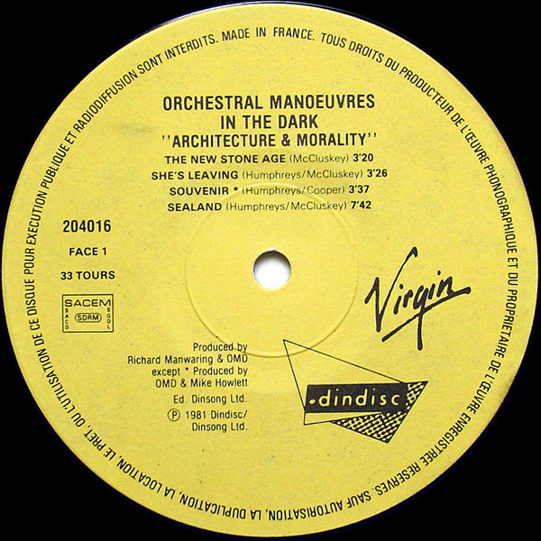 Orchestral Manoeuvres In The Dark - Architecture & Morality | Virgin (204016) - 3
