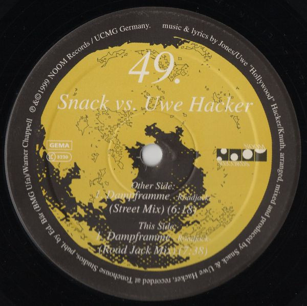 Snack vs. Uwe Hacker - Dampframme - Roadjack - | Noom Records (NOOM049-6) - main