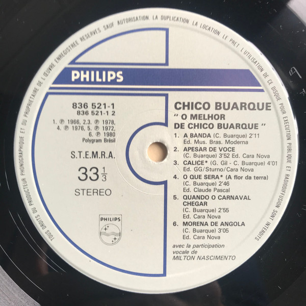 Chico Buarque - O Melhor De Chico Buarque | Philips (836 521-1) - 4 Chico Buarque - O Melhor De Chico Buarque | Philips (836 521-1) - 4