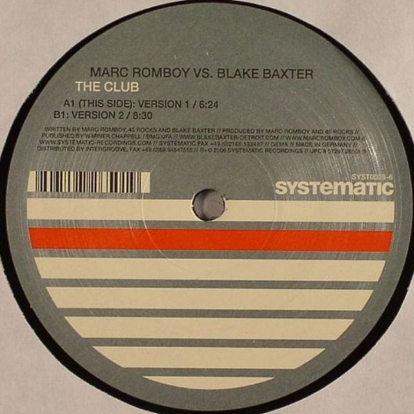 Marc Romboy vs. Blake Baxter - The Club | Systematic (SYST0028-6)