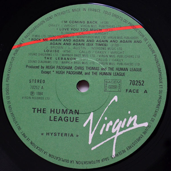 The Human League - Hysteria | Virgin (70252) - 5