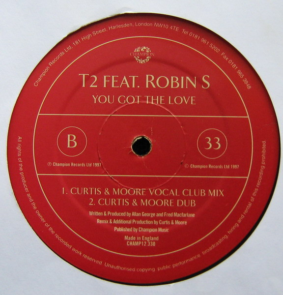 T2 Feat. Robin S - You Got The Love | Champion (CHAMP 12.330) - 4 T2 Feat. Robin S - You Got The Love | Champion (CHAMP 12.330) - 4