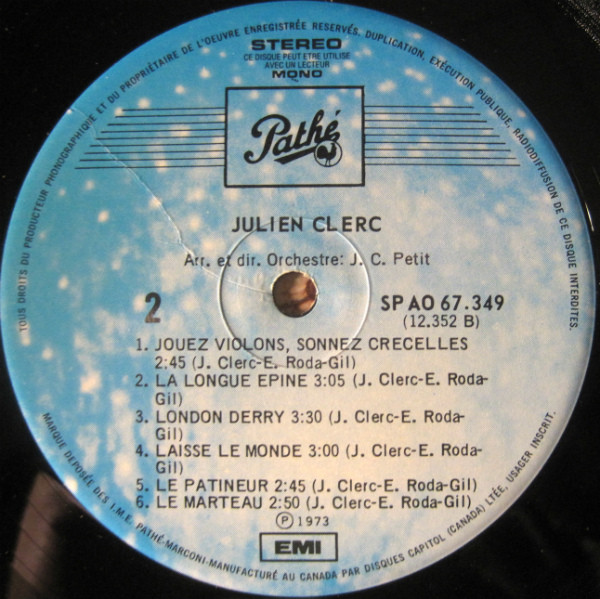 Julien Clerc - Liberté, Égalité, Fraternité Ou La Mort | Pathé (SPAO 67.349) - 4 Julien Clerc - Liberté, Égalité, Fraternité Ou La Mort | Pathé (SPAO 67.349) - 4