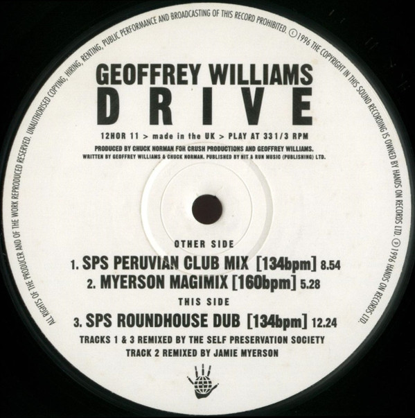Geoffrey Williams - Drive | Hands On Records (12HOR 11)