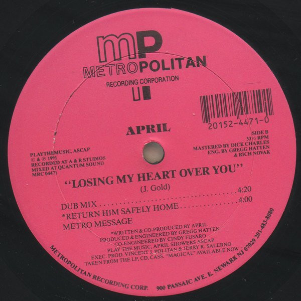 April - Losing My Heart Over You / Return Him Safely Home | Metropolitan Recording Corporation (MRC 04471) - 3
