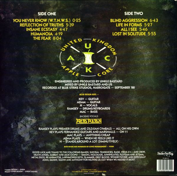 Acid Reign - The Fear | Under One Flag (FLAG 31) - 2