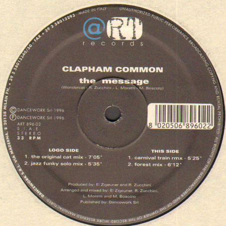 Clapham Common - The Message | Art Records (ART 896-02) - main