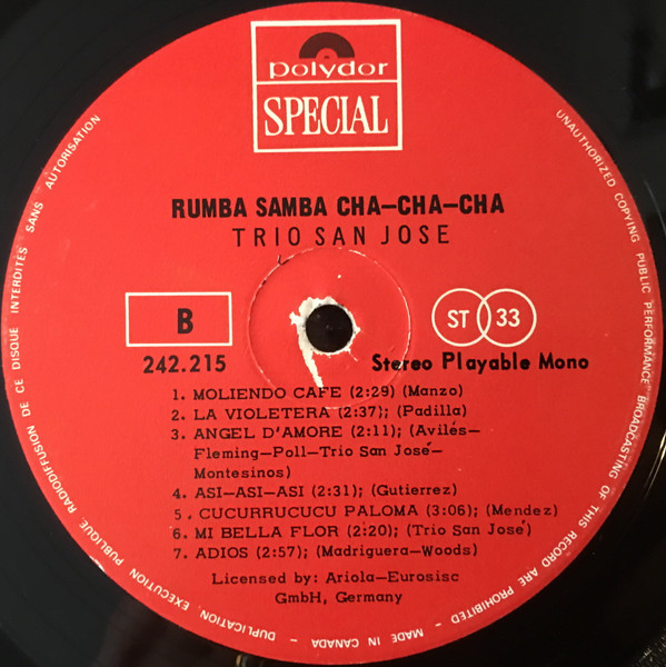 Trio San José - Rumba Samba Cha-Cha-Cha | Polydor (242.215) - 4 Trio San José - Rumba Samba Cha-Cha-Cha | Polydor (242.215) - 4