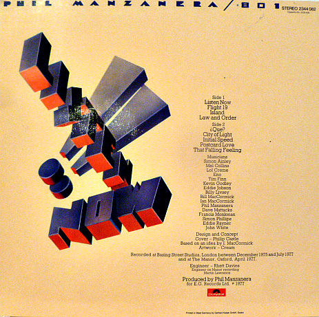 Phil Manzanera / 801 - Listen Now | Polydor (2344 082) - 2 Phil Manzanera / 801 - Listen Now | Polydor (2344 082) - 2