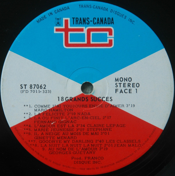 Various - 18 Grands Succès | Trans-Canada (ST-87062) - 3