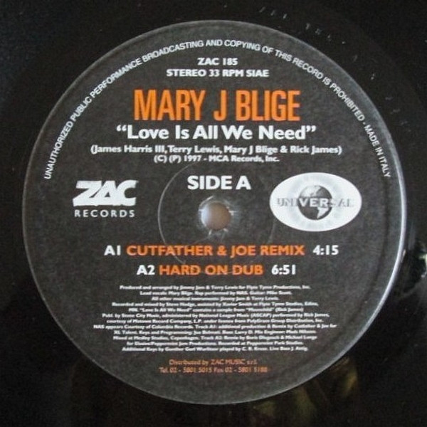 Mary J. Blige - Love Is All We Need | ZAC Records (ZAC 185) - 3 Mary J. Blige - Love Is All We Need | ZAC Records (ZAC 185) - 3
