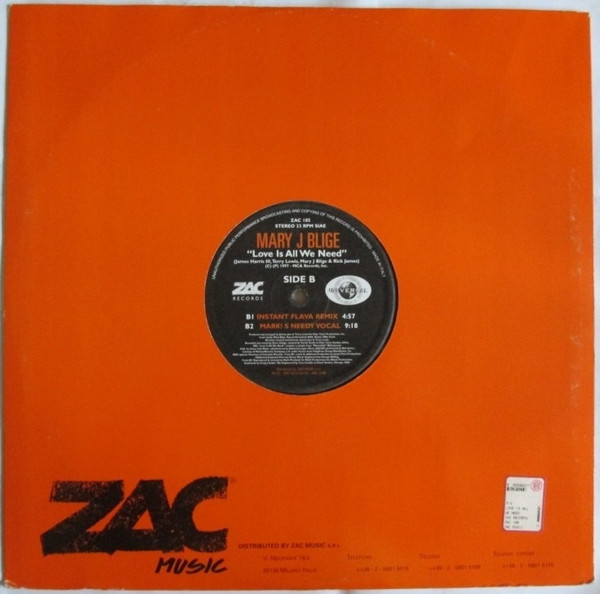 Mary J. Blige - Love Is All We Need | ZAC Records (ZAC 185) - 2 Mary J. Blige - Love Is All We Need | ZAC Records (ZAC 185) - 2