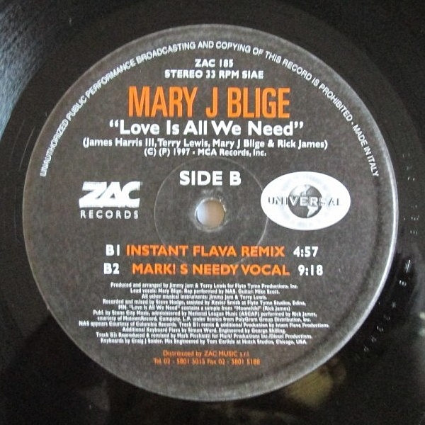 Mary J. Blige - Love Is All We Need | ZAC Records (ZAC 185) - 4 Mary J. Blige - Love Is All We Need | ZAC Records (ZAC 185) - 4